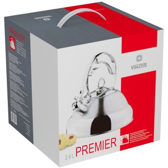 Чайник Vinzer Premier 89006, со свистком, 2.6 л, Steel - Metoo (2)