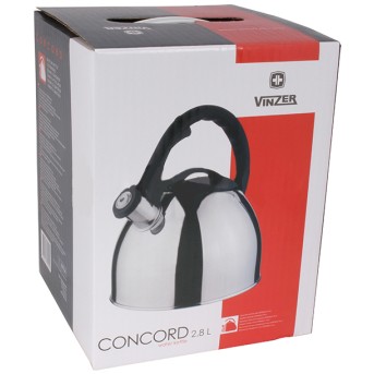 Чайник Vinzer Concord 89004, со свистком, 2.5 л, Steel - Metoo (2)