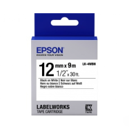 Лента Epson LK4WBN Std Blk/Wht 12/9, 12mm, 9m, C53S654021/ЖЕЛТАЯ НАКЛЕЙКА..