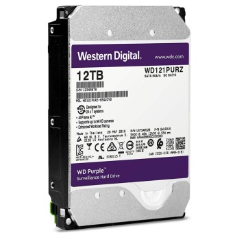 Накопитель на жестком магнитном диске WD Purple WD121PURX-78 12ТБ 3,5" 7200RPM 256MB (SATA-III) DV&NVR (AI) для видеонаблюдения Hikvision - Metoo (1)