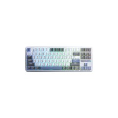 Клавиатура AULA F87, mechanical, Gray Wood V3 switch, 87 keys EN/<wbr>RU, 2.4/<wbr>BT/<wbr>cable, White-grey-blue