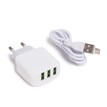 Универсальное зарядное устройство LDNIO A3312 17W Кабель Type-C 1м Белый в Metoo.kz - Metoo (1)