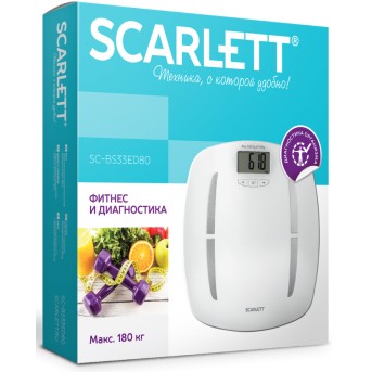 Весы напольные Scarlett SC-BS33ED80, White - Metoo (3)