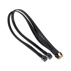 Cable 412/<wbr>420 mm splitter cable, 2x SlimSAS x4 to 1x SlimSAS x8 for M50CYP1UR204 system to support PCIe NVMe drives in front drive bay