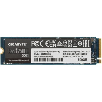Твердотельный накопитель SSD Gigabyte 2500E G325E500G 500GB M.2 NVMe PCIe 3.0 - Metoo (1)