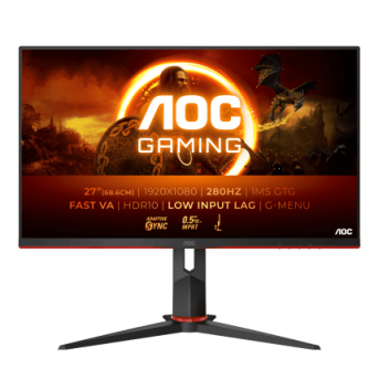 Монитор Игровой 27" AOC 27G2ZN3/<wbr>BK/<wbr>01 Fast VA 1920x1080 280Hz 0.5ms 300cd/<wbr>m 4000:1 2xHDMI 1xDP Black - Metoo (1)