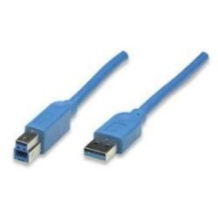 Кабель Manhattan USB 3.0, A(M)/<wbr>B(M), 3 м, синий 322454