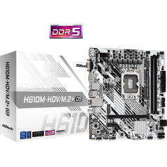 Материнская плата ASRock H610M-HDV/M.2+ D5 LGA1700 2xDDR5 4xSATA M.2 D-Sub HDMI DP Type-C mATX..