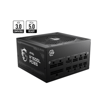Блок питания MSI MAG A750GL PCIE5, 750W, Active PFC, 80+ GOLD, Full Modular, MAG A750GL PCIE5 в Metoo.kz - Metoo (1)