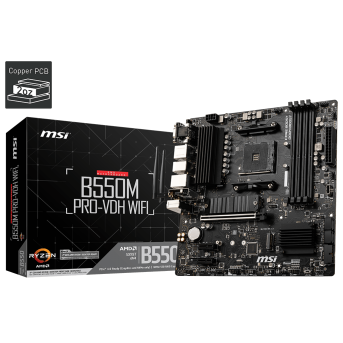 Материнская плата MSI B550M PRO-VDH WIFI AM4 4xDDR4 4xSATA3 2xM.2 VGA HDMI DP mATX - Metoo (1)