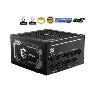 Блок питания MSI MAG A1000GL PCIE5, 1000W, Active PFC, 80+ GOLD, Full Modular,ATX3.1 Black