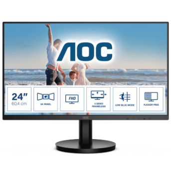 Монитор 23,8" AOC 24B3HM/<wbr>01 VA 1920x1080 75Hz 4ms 250 cd/<wbr>m2 3000:1 1xHDMI 1xD-SUB 178/<wbr>178 Черный - Metoo (1)