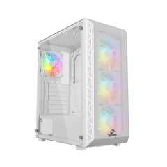 Корпус Wintek Mars PS195-6-M-W TG, ATX/<wbr>Micro ATX, USB 1*3.0/<wbr>2*2.0, 0,45mm, 4*12cm ARGB fan (контроллер + пульт д/<wbr>у в комплекте), белый