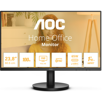 Монитор 23,8" AOC 24B3CA2/<wbr>01 IPS 1920x1080 100Hz 1мс 250кд/<wbr>м 1300:1 1xHDMI 1xUSB-C 2x2W Black - Metoo (1)