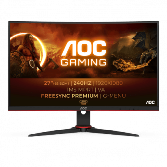 Монитор Игровой 27" AOC C27G2Z3/<wbr>BK/<wbr>01 VA 1920x1080 280Hz 1мс 300кд/<wbr>м 3000:1 2xHDMI 1xDP Black - Metoo (1)