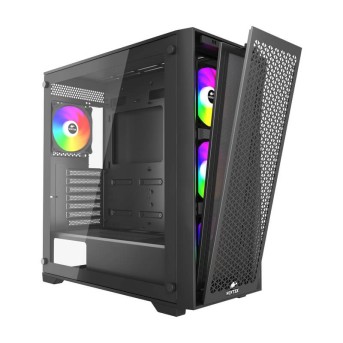 Корпус Wintek Andromeda MAX P193-M-B TG, ATX, USB 2*3.0/<wbr>1*2.0, HD+Mic, 0,5mm, 4*12cm ARGB (контроллер + пульт д/<wbr>у в комплекте), Black - Metoo (1)