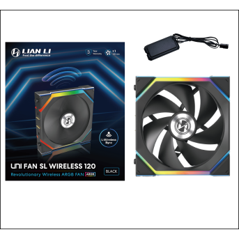 Вентилятор для корпуса Lian Li UNI FAN SL WIRELESS 120 1x120mm No controller Black G99.12SL1W1B.00 в Metoo.kz - Metoo (1)