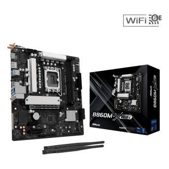 Материнская плата ASRock B860M-X WIFI LGA1851 2xDDR5 4xSATA 2xM.2 1xHDMI 1xDP WiFi mATX в Metoo.kz - Metoo (1)