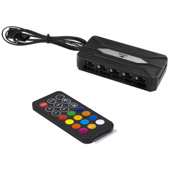 Контроллер Wintek WT-04, 10 портов (3 pin ARGB + 4 pin PWM), беспроводной пульт дистанционного управления - Metoo (1)