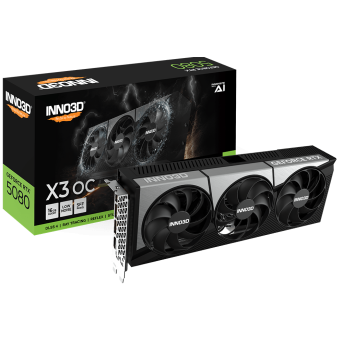 Видеокарта Inno3D GeForce RTX5080 X3 OC, 16G GDDR7 256-bit 1xHDMI 3xDP N50803-16D7X-17603930 - Metoo (1)