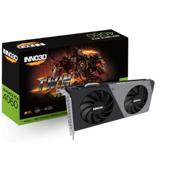 Видеокарта Inno3D GeForce RTX4060 TWIN X2, 2460MHz 8G GDDR6 128-bit HDMI 3xDP N40602-08D6-173061N - Metoo (1)