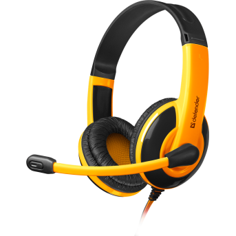 Игровая гарнитура стерео Defender Warhead G-120 черный + оранжевый, кабель 2 м, НОВИНКА! - Metoo (1)