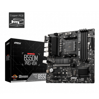 Материнская плата MSI B550M PRO-VDH AM4 4xDDR4 4xSATA3 2xM.2 VGA HDMI DP mATX - Metoo (1)