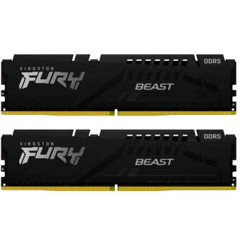 Оперативная память 32GB Kit (2x16) DDR5 6000MHz Kingston FURY Beast Black XMP CL30 KF560C30BBK2-32 - Metoo (1)