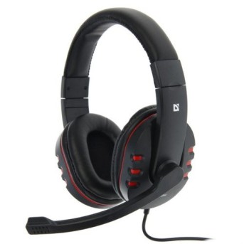 Игровая гарнитура стерео Defender Warhead G-160 черный + красный, кабель 2,5 м, НОВИНКА! - Metoo (1)