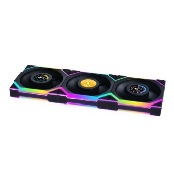 Вентилятор для корпуса Lian Li UNI FAN SL WIRELESS LCD 3x120mm Black G99.12SLLCD1W3B.00 - Metoo (1)
