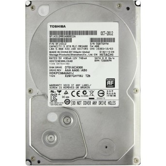 Жесткий диск HDD 3Tb TOSHIBA DT01ACA300 SATA 6Gb/<wbr>s 64Mb 7200rpm 3.5" Bulk - Metoo (1)