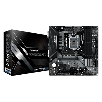 Материнская плата ASRock B360M PRO4 LGA1151 4xDDR4 6xSATA3 1xUM.2 1xM.2 D-Sub DVI HDMI microATX в Metoo.kz - Metoo (1)