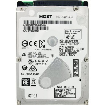 Жесткий диск для ноутбука 500Gb Hitachi Travelstar Z5K500 8Mb 2.5" 5400prm SATA3 HTS545050A7E680 - Metoo (1)