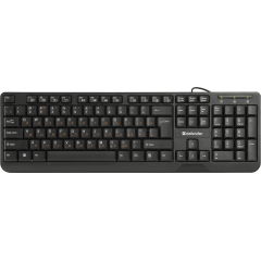 Клавиатура проводная Defender OfficeMate HM-710, (Черный), USB, ENG/<wbr>RUS/<wbr>KAZ, полноразмерная