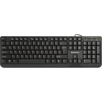 Клавиатура проводная Defender OfficeMate HM-710, (Черный), USB, ENG/<wbr>RUS/<wbr>KAZ, полноразмерная - Metoo (1)