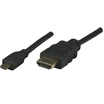 Кабель Manhattan HDMI - Micro HDMI с сетевым каналом, поддержкой HEC, ARC, 3D, 4K (M - M) 2м, 324427 - Metoo (1)