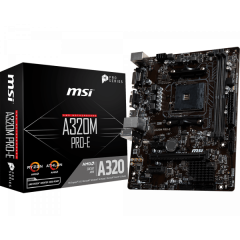 Материнская плата MSI A320M PRO-E AM4 A320 2xDDR4 4xSATA3 RAID D-Sub DVI mATX..