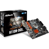 Материнская плата ASRock H110M-DGS R3.0 LGA1151 INTEL H110 2xDDR4 4xSATA3 1xDVI mATX BOX