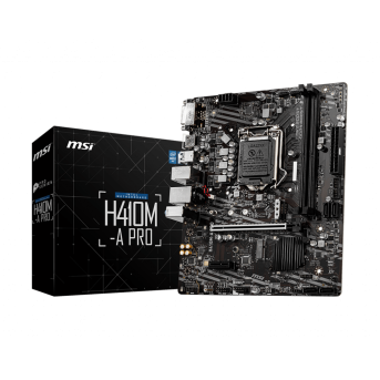 Материнская плата MSI H410M-A PRO LGA1200 iH410 2xDDR4 4xSATA3 2xM.2 DVI HDMI mATX в Metoo.kz - Metoo (1)