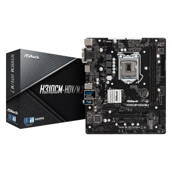 Материнская плата ASRock H310CM-HDV/M.2 LGA1151 H310 2xDDR4 4xSATA3 1xM.2 D-Sub+DVI-D+HDMI mATX в Metoo.kz - Metoo (1)
