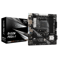 Материнская плата ASRock B450M PRO4-F AM4 4xDDR4 4xSATA3 RAID 1xUM.2 1xM.2 D-Sub DVI HDMI mATX