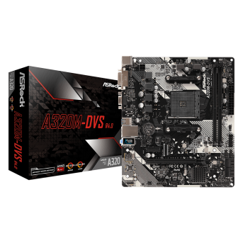 Материнская плата ASRock A320M-DVS R4.0 AM4 2xDDR4 4xSATA3 RAID D-Sub DVI mATX - Metoo (1)