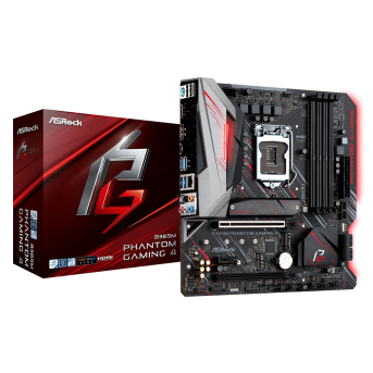 Материнская плата ASRock B365M PHANTOM GAMING 4 S1151 4xDDR4 6xSATA3 2xUM.2 HDMI DP mATX в Metoo.kz - Metoo (1)