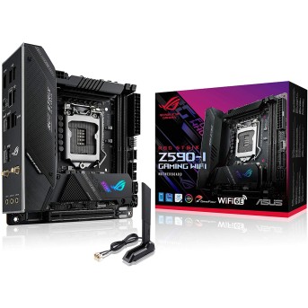 Материнская плата ASUS ROG STRIX Z590-I GAMING WIFI LGA1200 2xDDR4 4xSATA3 2xM.2 HDMI M-ITX - Metoo (1)