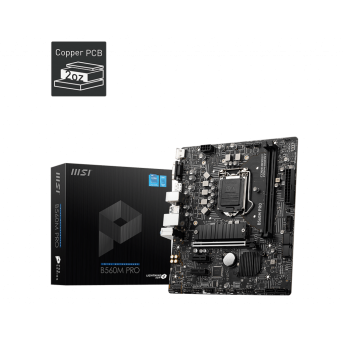 Материнская плата MSI B560M PRO LGA1200 iB560 2xDDR4 6xSATA3 1xM.2 VGA HDMI DP mATX - Metoo (1)