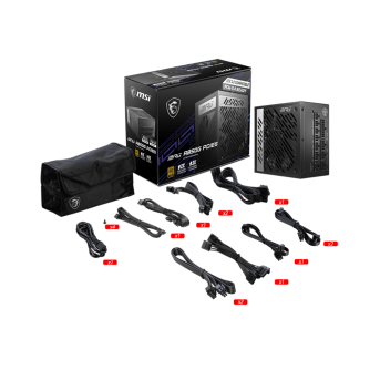 Блок питания MSI MPG A850G PCIE5, 850W, Active PFC, 80+ GOLD, Full Modular, MPG A850G PCIE5 в Metoo.kz - Metoo (1)