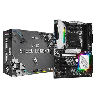 Материнская плата ASRock B450 STEEL LEGEND AM4 4xDDR4 6xSATA3 RAID 1xUM.2 1xHDMI 1xDP ATX - Metoo (1)
