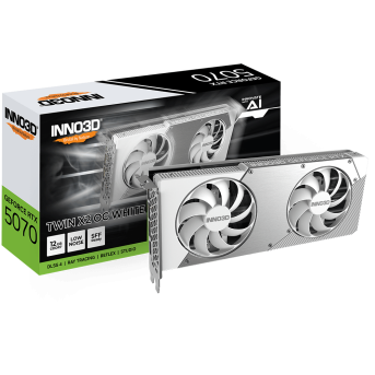 Видеокарта Inno3D GeForce RTX5070 TWIN X2 OC White, 12G GDDR7 192-bit HDMI 3xDP N50702-12D7X-195064W - Metoo (1)