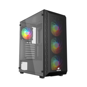 Корпус Wintek Mars PS195-6-M-B TG, ATX/<wbr>Micro ATX, USB 1*3.0/<wbr>2*2.0, 0,45mm, 4*12cm ARGB fan (контроллер + пульт д/<wbr>у в комплекте), чёрный - Metoo (1)