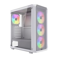 Корпус Wintek Tornado Pro PS195-W-M TG, ATX, USB 2*3.0/1*2.0, HD+Mic, 0,5mm, 4*12cm ARGB, White